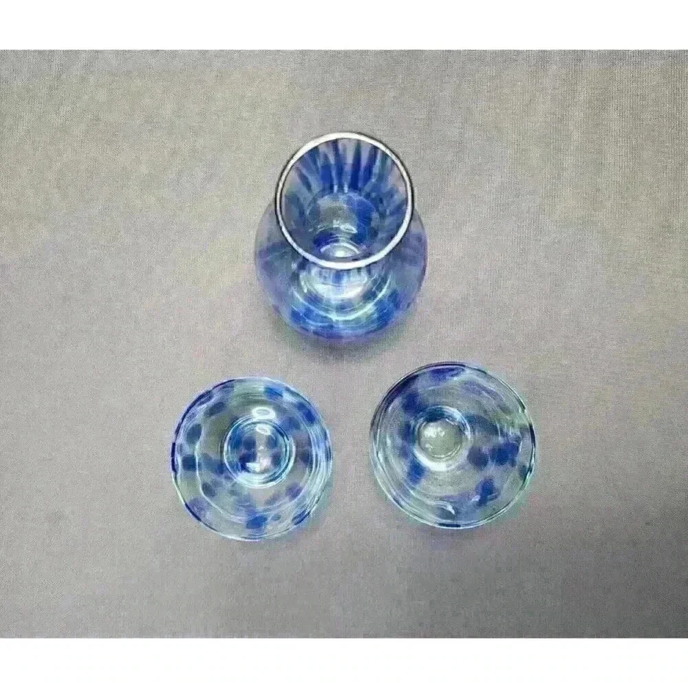 Vintage Tokkuri & Guinomi / Ochoko Sake Cups Murano Style Art Glass Hand Blown - Picture 5 of 5